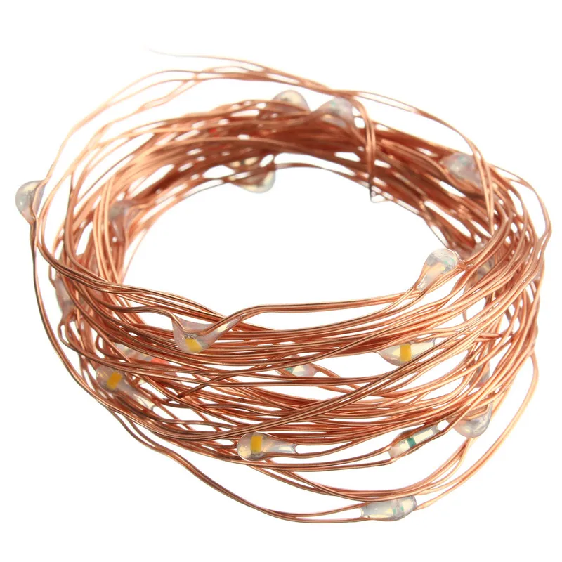 LED String 3M Power Dioperasikan Multicolor Kabel Tembaga Kawat Peri Lampu LED String Pesta Pernikahan Decor Drop Pengiriman