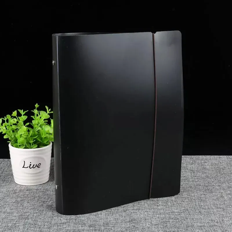 Black Translucent Filing Product Loose Leaf  A4 A5 A6 Binder Notebook Accessory Sheet Shell Office School 4/6 Holes Notebook  Co