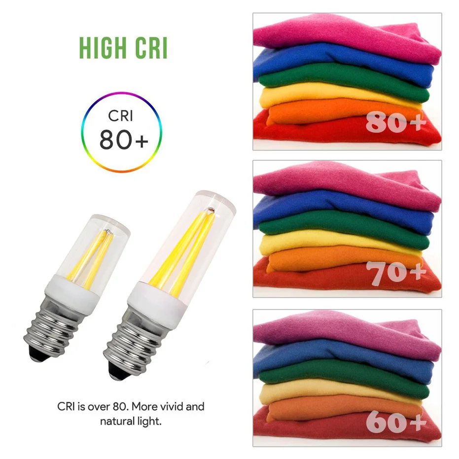 E12 LED Lamp 220V 110V E14 Fridge Light Bulb Filament COB lamparas For Chandelier replace 30W 40W Halogen Light