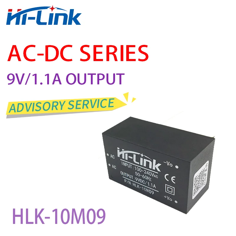 2 sztuk/partia darmowa wysyłka AC DC moduł zasilania 110V 220V-9V 1100mA HLK-10M09 Hi-Link inteligentny moduł zasilania konwerter obniżający napięcie