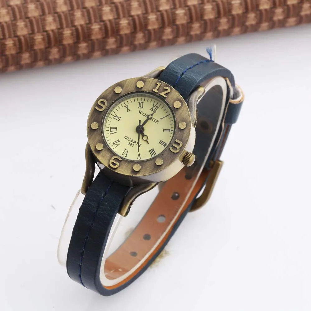 WOMAGE Ladies Watches Fashion Vintage Watches Women Leather Band Quartz Watch Roma Watch Montre Femme Hodinky reloj mujer