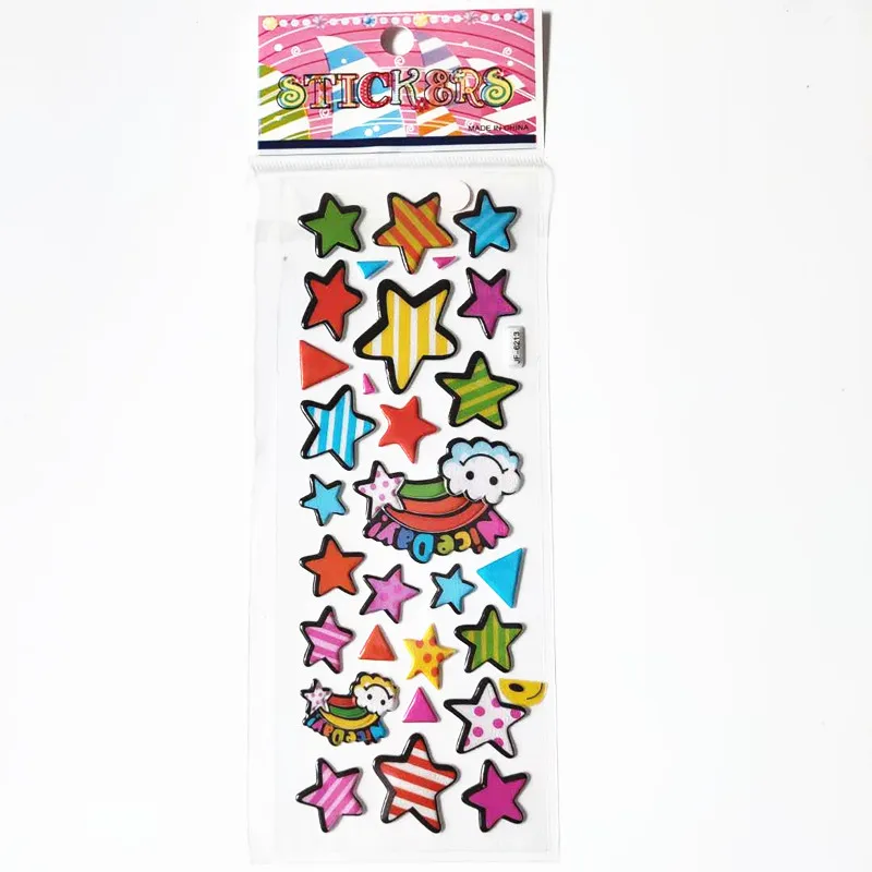 6 Sheets Multicolor Five Stars Stickers Kindergarten Reward Estrella Emoticon Bubble Adesivo Lovely Pentagram Pegatina Toy