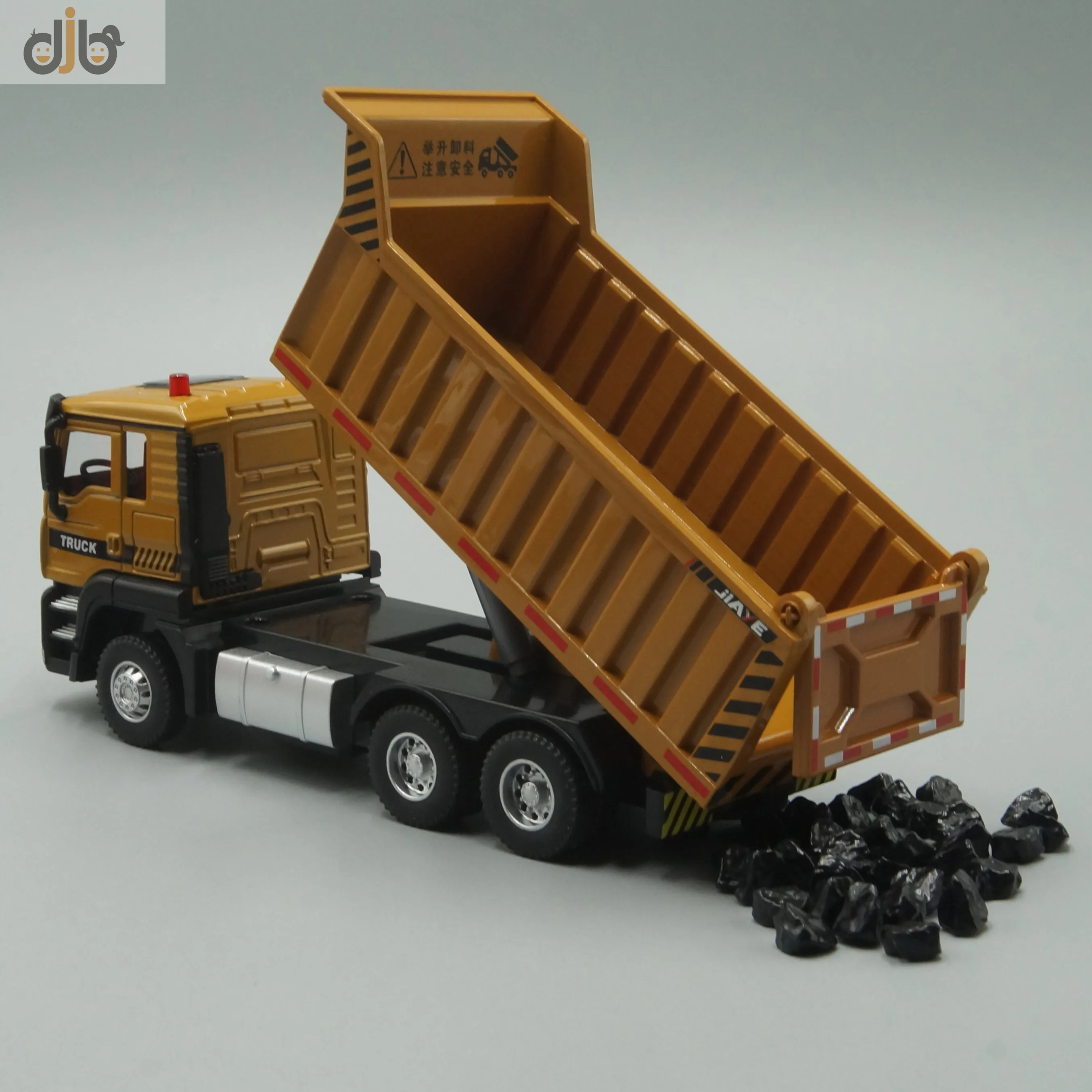 1:50 Diecast Metal Construction Model Toy Skip Truck Dumper Tipper Pull Back With Sound&Light