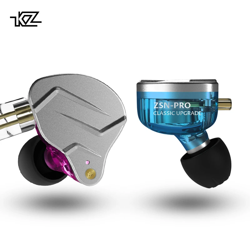 KZ ZSN Pro In Ear Earphones Hybrid technology 1BA 1DD HIFI Bass Metal EarbudsSport Noise Cancelling Headset Monitor