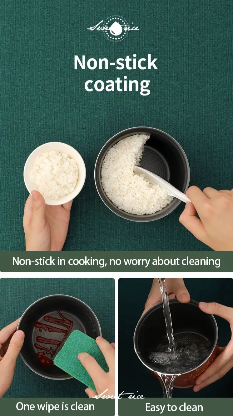 Портативная мульти-рисоварка Huaco с антипригарным покрытием, интеллектуальная бытовая техника для приготовления пищи на 1,6 л, кухонная утвар...