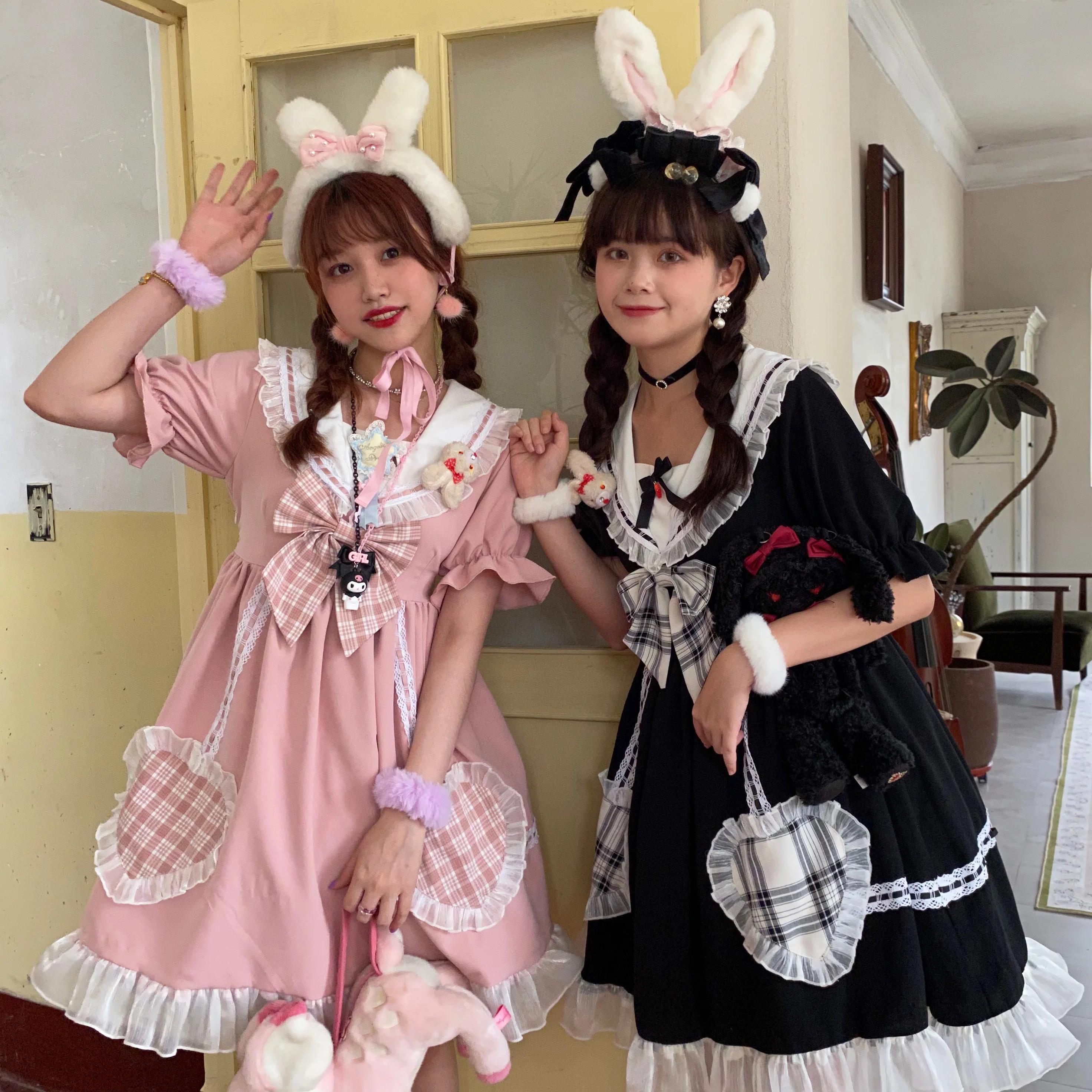 Japanische süße lolita kleid vintage puppe farbe hohe taille niedlich druck viktorianischen kleid kawaii mädchen gothic lolita op loli cos