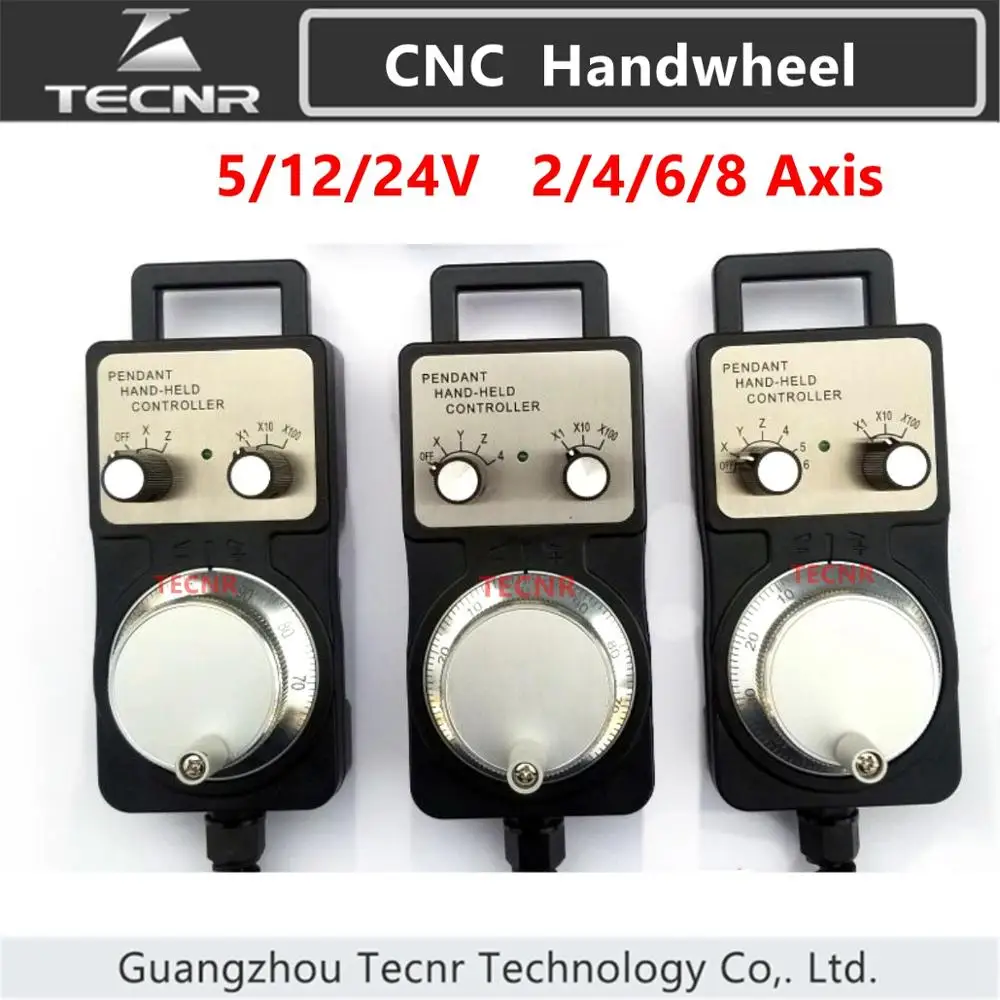 2 4 6 8 Axis MPG Pendant Handwheel manual pulse generator 5V 12V 24V for for cnc router machine
