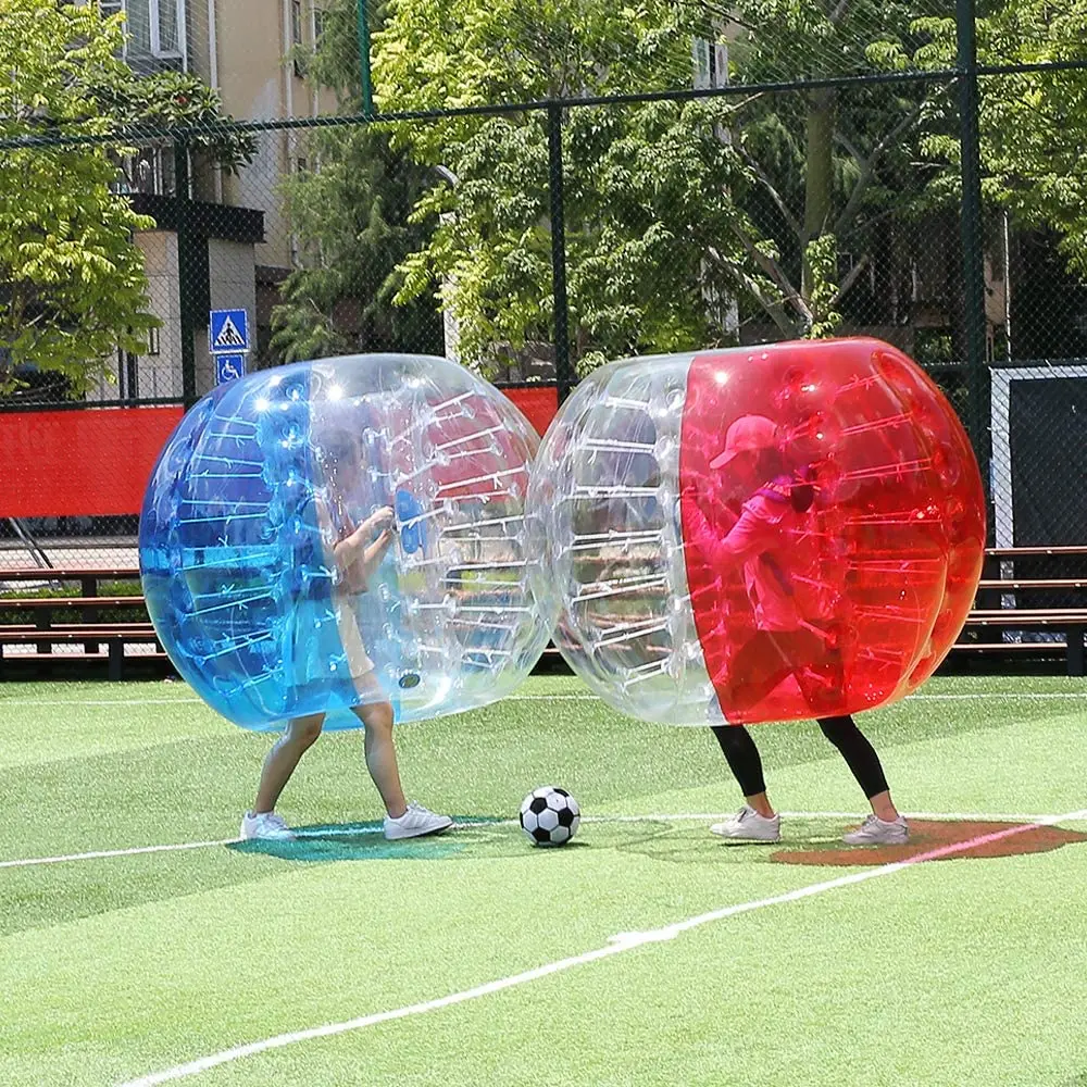 HIBADOU Aufblasbarer Blasen-Fußball-Zorb-Ball, 1,7 m, Stoßstangenball, 100 % TPU-Material, aufblasbarer Blasenfußball für Erwachsene – Detail 8