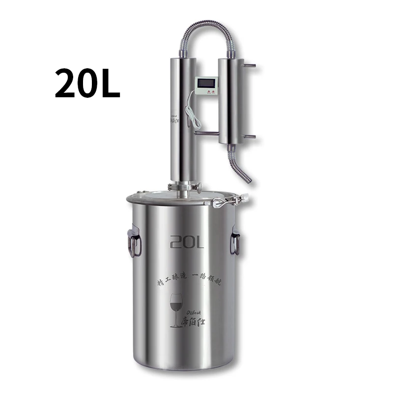 20L 304 stainless steel stills brewing equipment, homemade wine pure dew, distilled water vessels, distillation tower