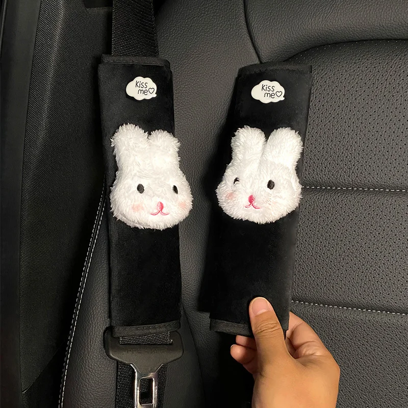 2szt Cute Cartoon Plush Car Seat Belt Cover Shoulder Cushion Animal Seatbelt Shoulder Pads Children Protector Akcesoria samochodowe