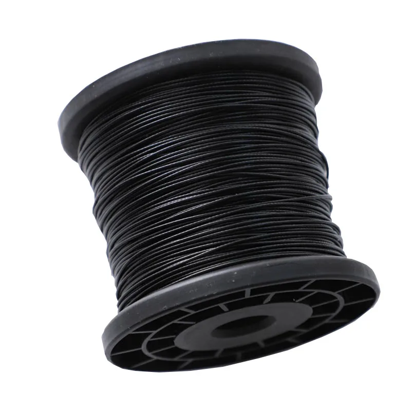 HQ BR01 Black PVC Plastic Coated Stainless Steel 304 Wire Rope Cable 0.38MM-6MM Total Diameter