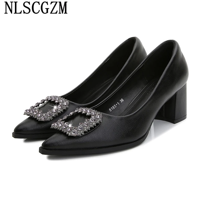 Office Shoes Women 2024 Designer Block Heels Women Shoes High Heel Pumps Women Shoes Black Chunky Heels Zapatos De Tacon Talons AliExpress