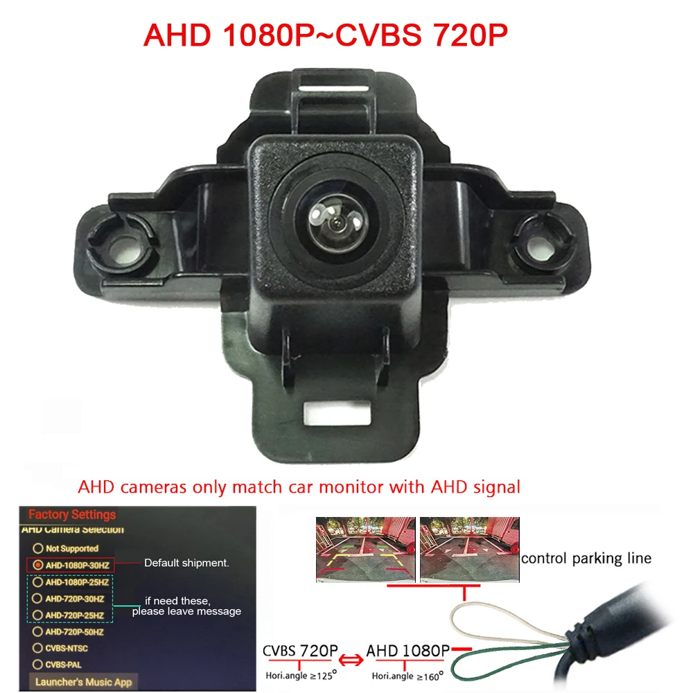 

1920*1080P AHD 180deg fisheye car front brand camera for Subaru Forester 2019 front grille positive view Camera HD 720P CVBS