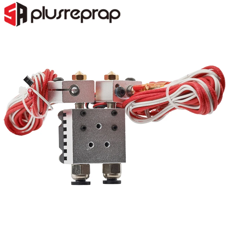 Chimera V6 Extruder Dual Head Remote Bowden HotEnd with Cooling fan 2 In 2 Out Multi-extrusion 0.3/0.4/0.5/0.6/0.8/1.0mm 1.75mm