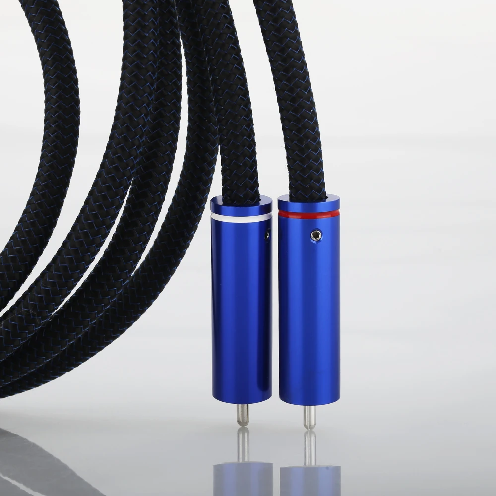 Audiophiles RCA 2RCA ชาย 2RCA ชาย HIFI ซับวูฟเฟอร์ Converter อะแดปเตอร์เส้นผ่านศูนย์กลาง 8 มม.HIFI RCA สาย