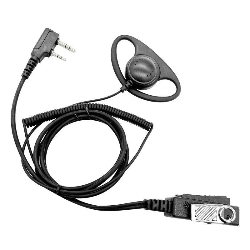 1-Wire D-Ring Earpiece and Mic Headset, Compatible with Kenwood 2-Pin Two Way Radios, NX-340, TK-3402, TK-2170, TK-3312, TK-3360