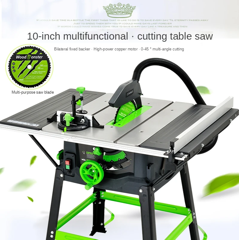 10 Polegada carpintaria multifunctionaltable viu corte machinecutting placa de ferro plástico perfil alumínio viu mitra serra ferramenta elétrica
