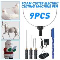 KiWARM 9PCS Foam Cutter Cutting Machine Electric Cutting Pen Styrofoam Cutter with Adapter Hot Heating Wire DIY Handmade Crafts