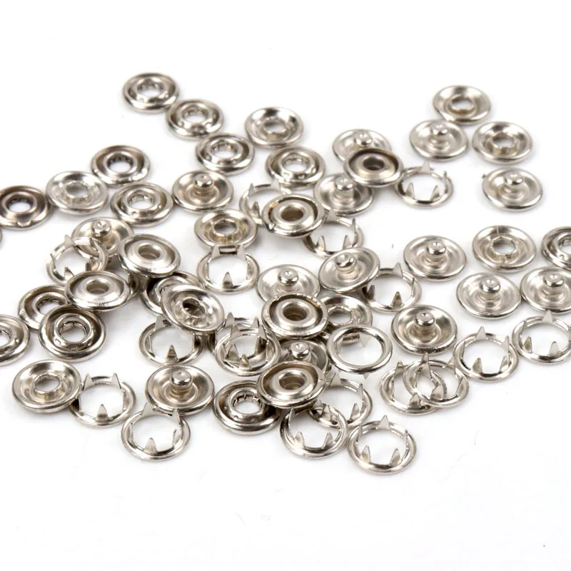 Metal Prong Snap Buttons Fasteners Press Studs Baby Romper Buckle Snap 30sets(4pcs 1set) 7.5/9.5/11mm