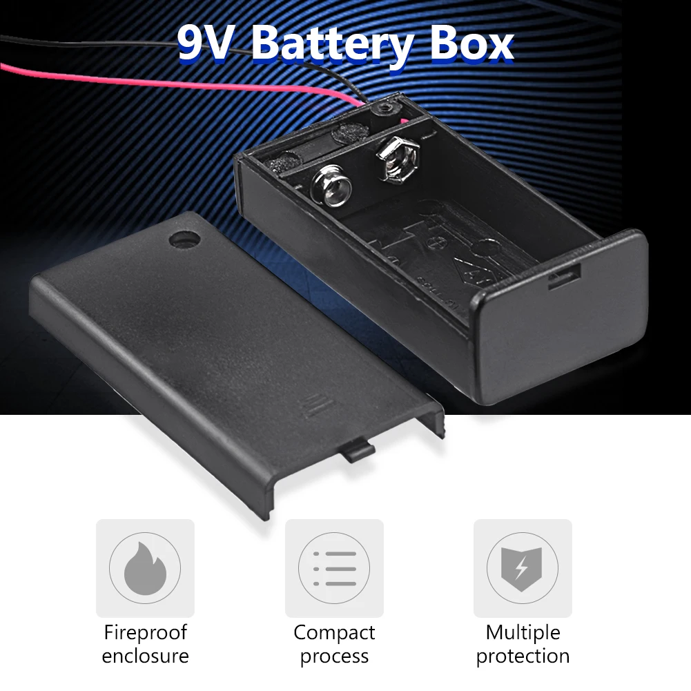 9V Battery Case Holder Connection Wire Cable With Wire Lead ON/OFF Switch PP3 Box For DIY Power Supply Adapter Dock Holder