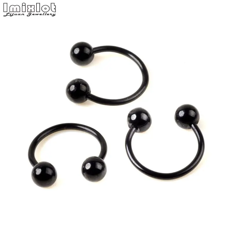 10 قطعة/الوحدة الفولاذ المقاوم للصدأ التعميم الحدائد حدوة الحصان Labret شفة حلقة الزنمة ثقب الأنف ترصيع اللولب الأذن الثقب الجسم مجوهرات #4