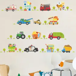 Cartoon car road track creative wall sticker for kids rooms nursery children's room decor on the wall car murals Child gift