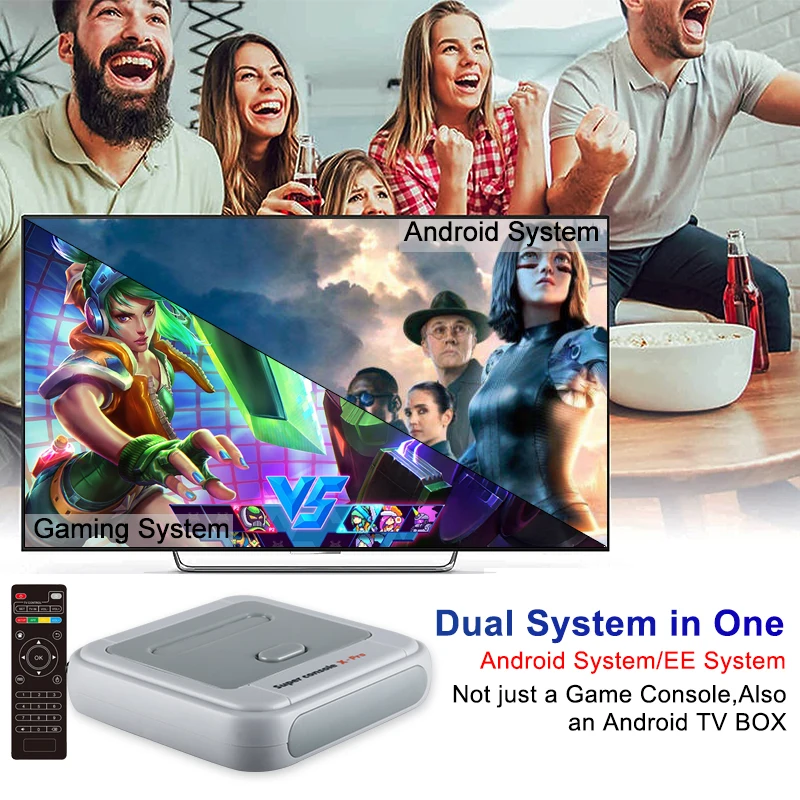 HEYNOW Amlogic S905X WiFi 4K HD Super Console X Pro 50 emulatore 50000 giochi Retro Mini TV Box lettore di videogiochi per PS1/N64/DC