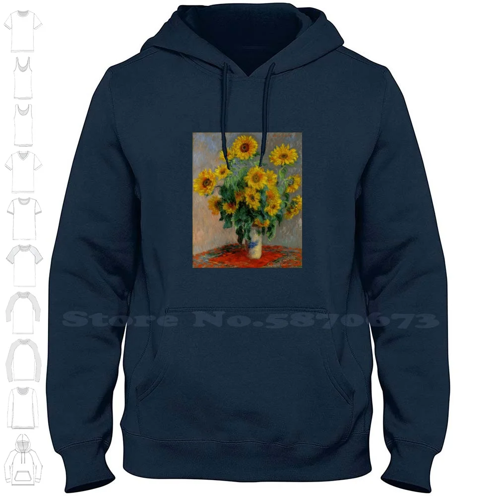 Sunflowers By Claude Streetwear Sport Hoodie Sweatshirt Claude Ism Ist French Art France Classic Art Vintage Art French 19th