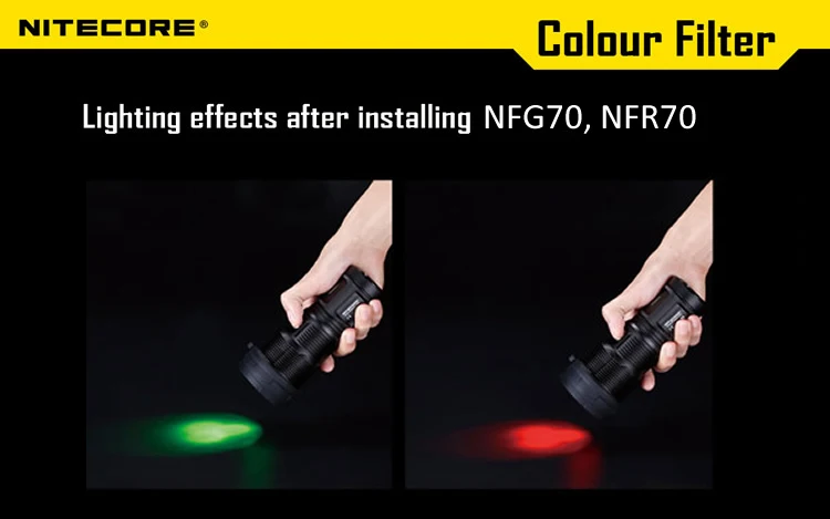 wholesale NITECORE Torch Filter Diffused NFR70 NFG70 for MH40GTR Mineral Coated Glass Lens Flashlight with Head 70mm Accessories