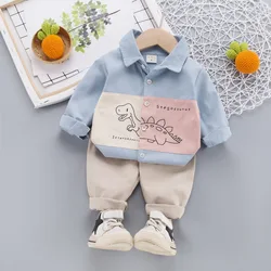 Spring fall newborn Baby Boys Clothes Outfits Sets Shirt Pants Suits Cloth for toddler Baby boys clothing 1 year Birthday sets