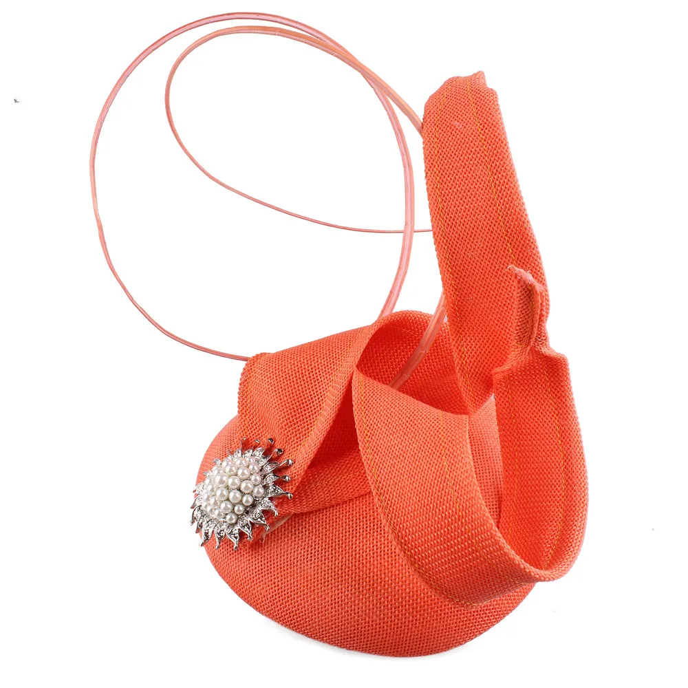 Frauen Frühling Licht Blau Fascinator Cocktail Hut Haarbänder Mesh Kopfstück Nachahmung Sinamay Mode Damen Elegante Zubehör – Detail 15