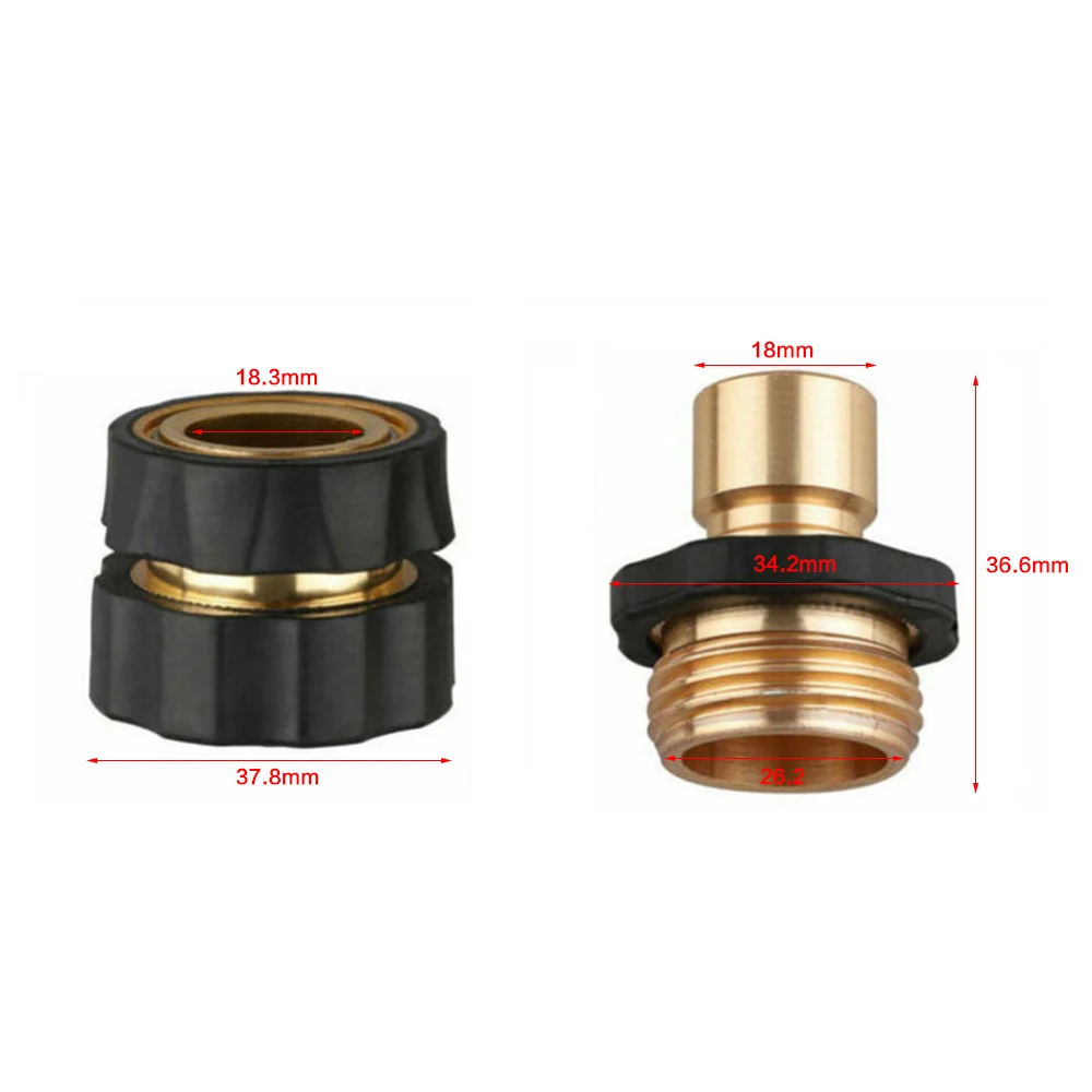 1Set 3/4 Inch Male and Female Universal Garden Hose Fitting Quick Connector