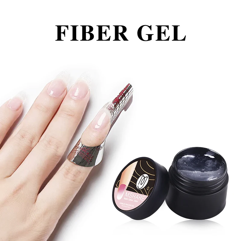 Gel de fibra para extensões de unhas MSHARE Fibra de vidro UV Gel Prego Construção rápida