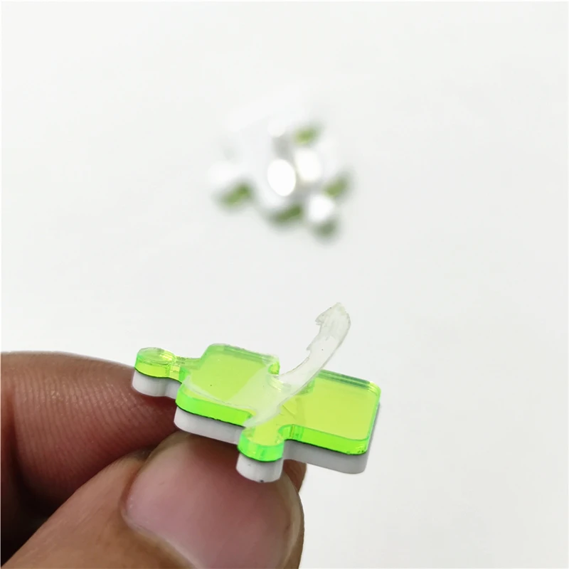 KUGUYS Small Jigsaw Puzzle Stud Earrings for Women Fashion Green Mirror Acrylic Classic Jewelry Accessories