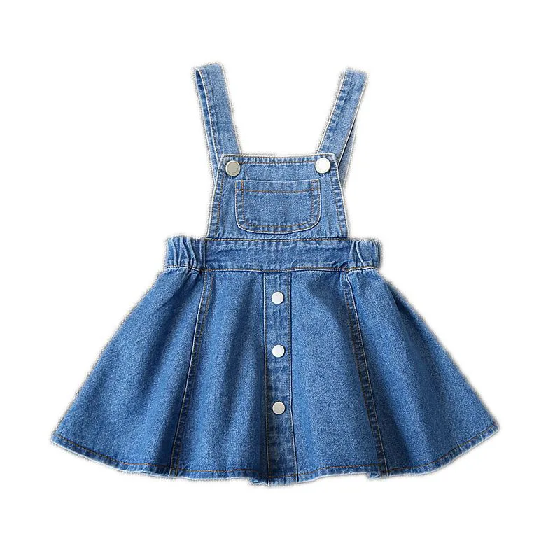 VYU Summer New Japanese Korean Style Baby Girl Strap Denim Dress Kids Slip Dresses Girls Toddler Infant Jeans Skirk Vestido