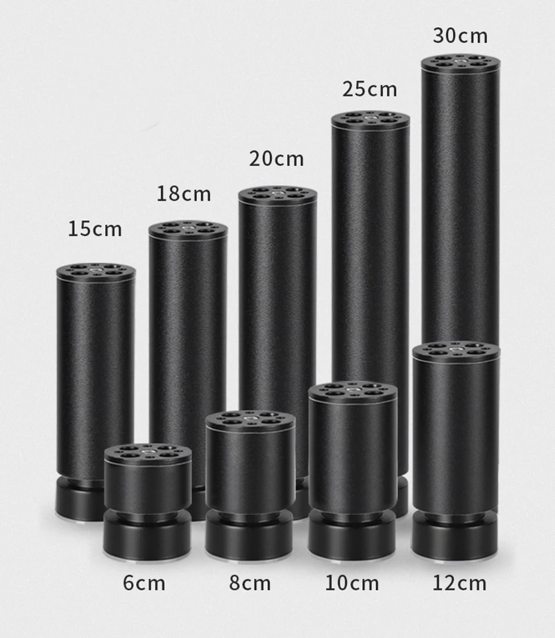 Pernas ajustáveis de liga de alumínio para móveis, 4 unidades, para substituição de pés de armário de banheiro, sofá, mesa de café, armário de tv, pés de suporte