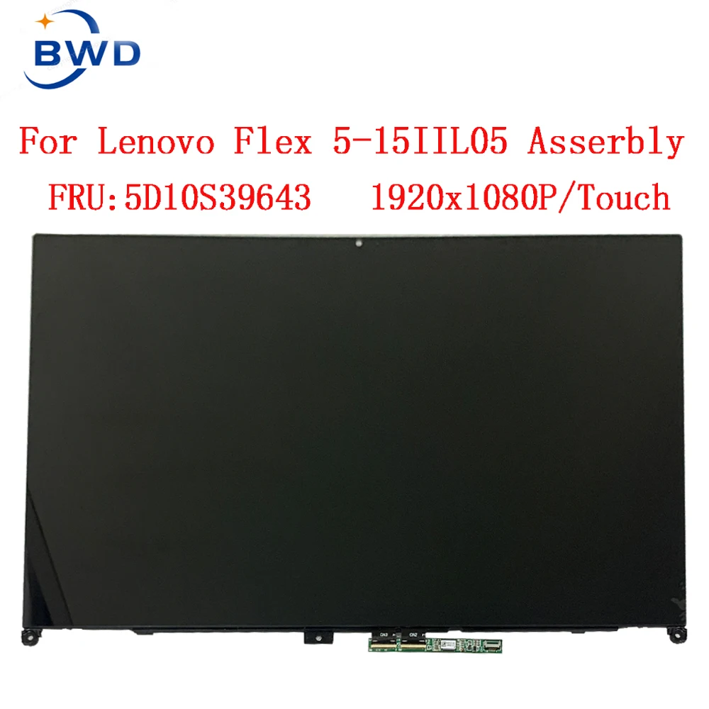 

Original 15.6'' FHD LCD Screen Display Touch Digitizer Glass Assembly with frame 5D10S39643 for Lenovo Ideapad Flex 5-15IIL05