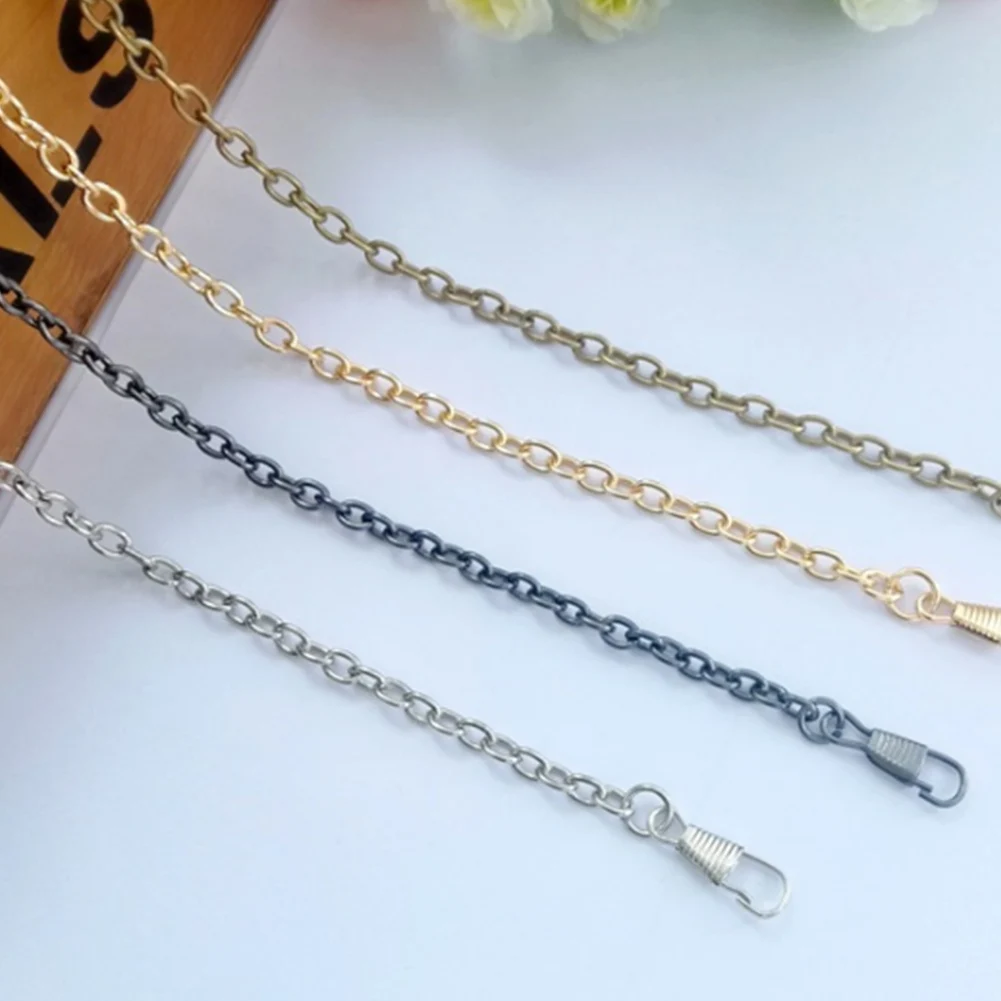 Metal Purse Chain Strap Replaceable Gold Silver Black Bag Strap Solid Color All-match Shoulder Bag Strap Fashion Bag Accessories