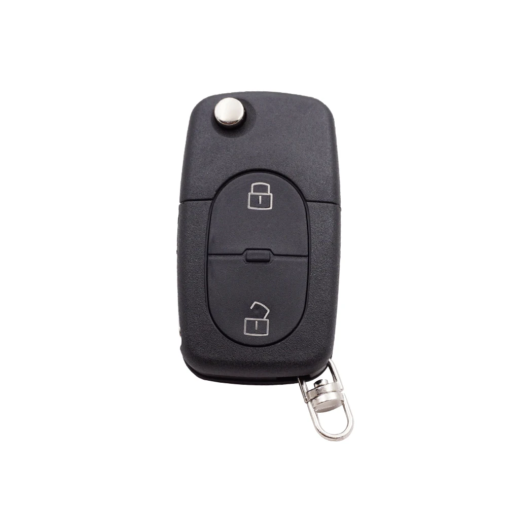 Cocolockey for Audi TT A2 A3 A4 A6 A8 Flip Folding Remote Key Shell 2 Button Holder Car Key Fob Case Cover with Blade No Logo