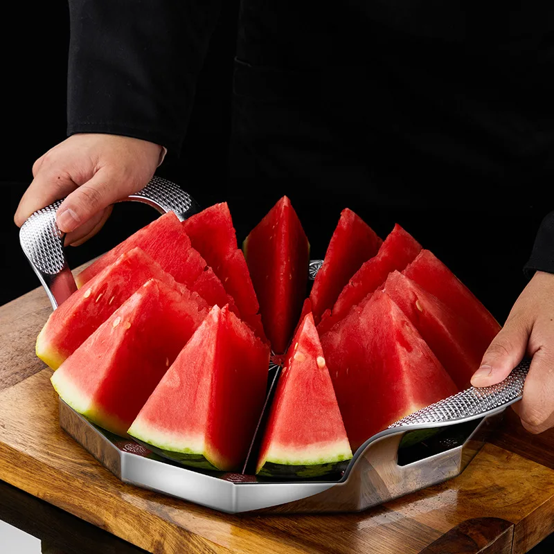 

High-quality 304 stainless steel watermelon slicing artifact inner diameter 24cmlarge Hami melon slicing household fruit divider