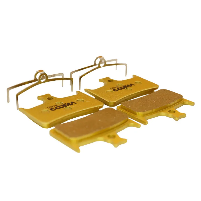 Bicycle Disc Brake Pads for Hope Tech Evo E4 RX4+ Hydraulic Caliper. 4 Pairs, Gold Full Metal