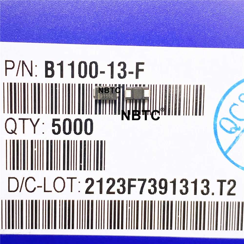 B1100-13-F B1100 ديود شوتكي 100V 1A SMA