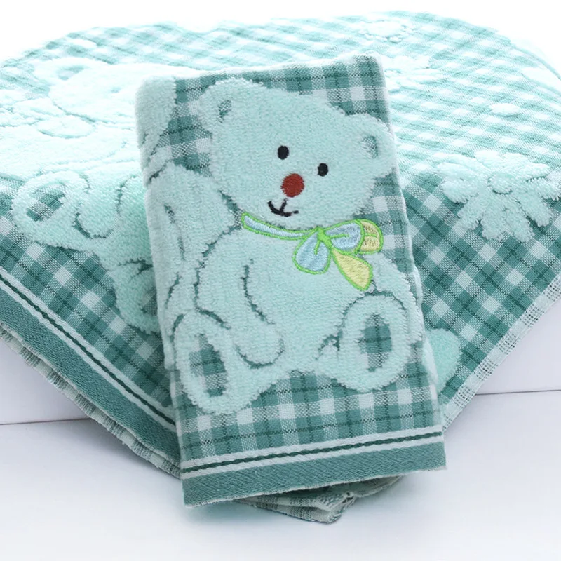 100% Pure Cotton Baby Towel Cute Cartoon Baby Face Towel Soft Double Baby Gauze Towel