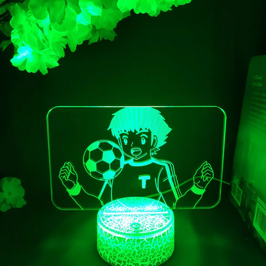 

3D Manga LED Lamp Anime Captain Tsubasa Chesting Colorful Nightlight Home Kids Bedroom Decor Lights Football Fans Birthday Gift