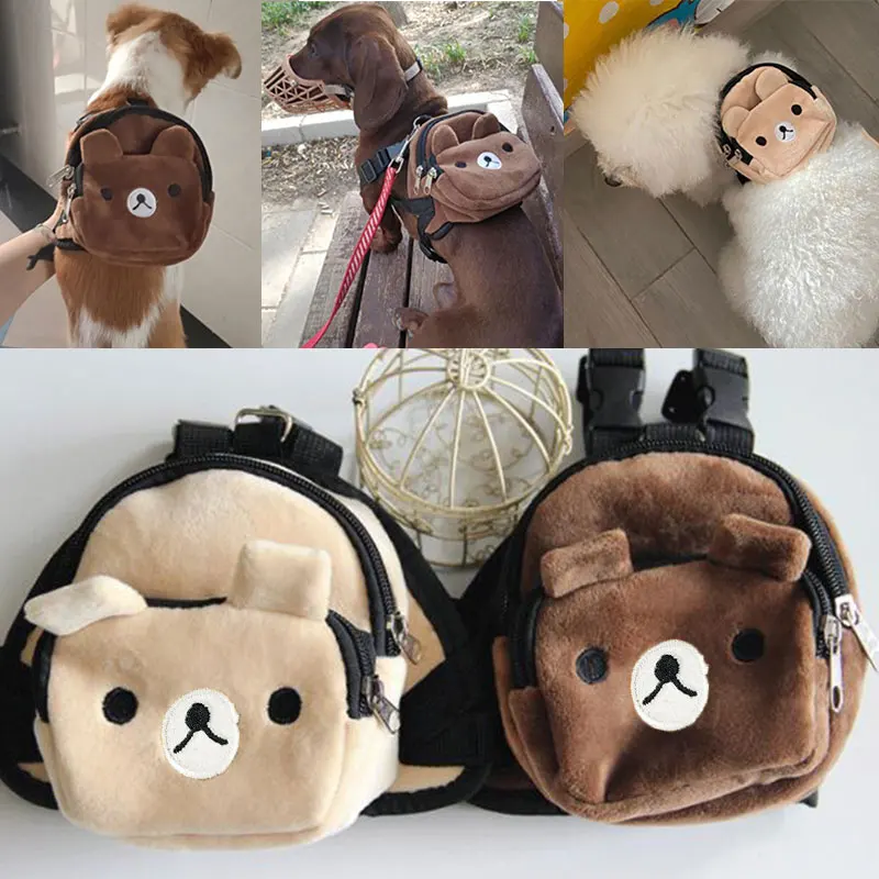 Cute Cartoon Pet plecak dla psa szelki regulowane torby szkolne na zewnątrz multi-pocket Carrier dla Chihuahua Dog Cats artykuły dla zwierząt