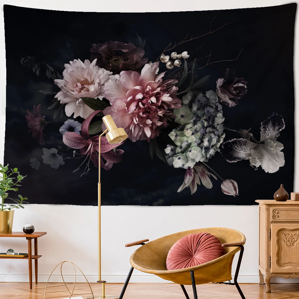 Psychedelic Flower Tapestry Wall Hanging Magic Bohemia Style Hippie TAPIZ Mandala Dormitory Room Home Decor
