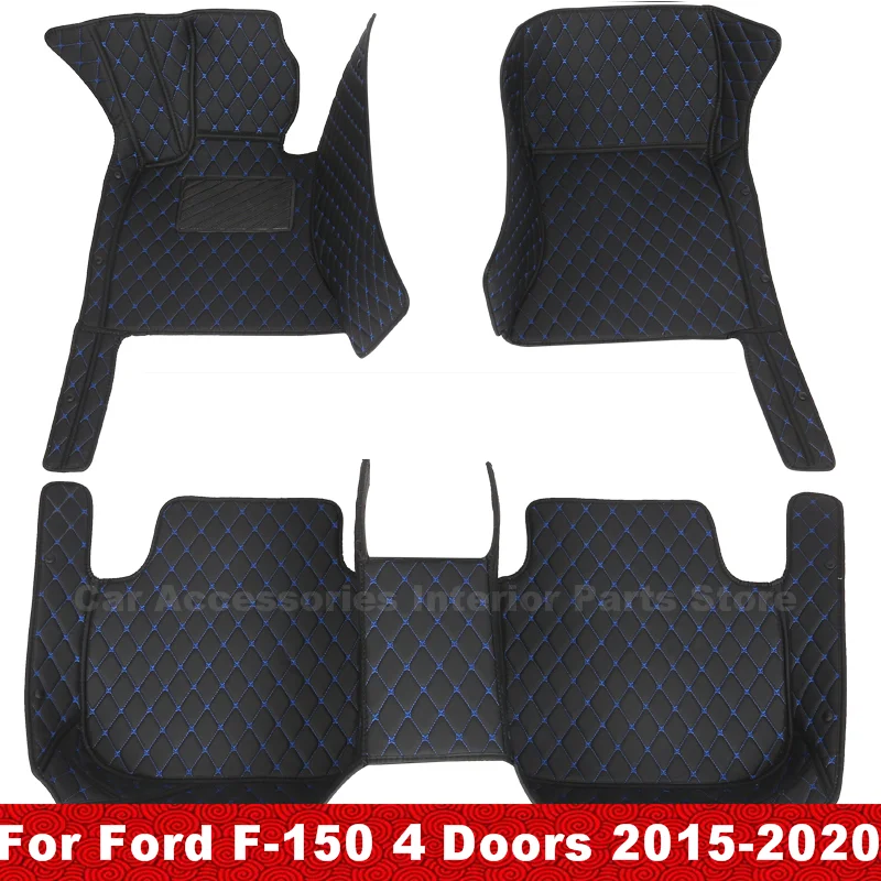 

For Ford F-150 4 Doors 2020 2019 2018 2017 2016 2015 Car Floor Mats Interior Accessories Leather Carpets Auto Styling Decoration