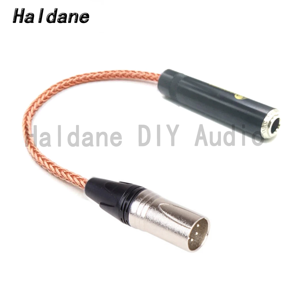 

Haldane 4pin XLR Balanced Male to 6.35mm TRS 3pole Female OCC Single Crystal Copper Audio Adapter Cable 6.5 to XLR Connector