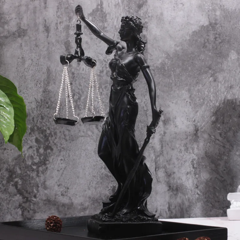 ANCIENT GREEK GODDESS OF JUSTICE SCULPTURE EUROPEAN RETRO RESIN ORNAMENTS STATUE CRAFTS HOME OFFICE DESKTOP DECORATION FIGURINE