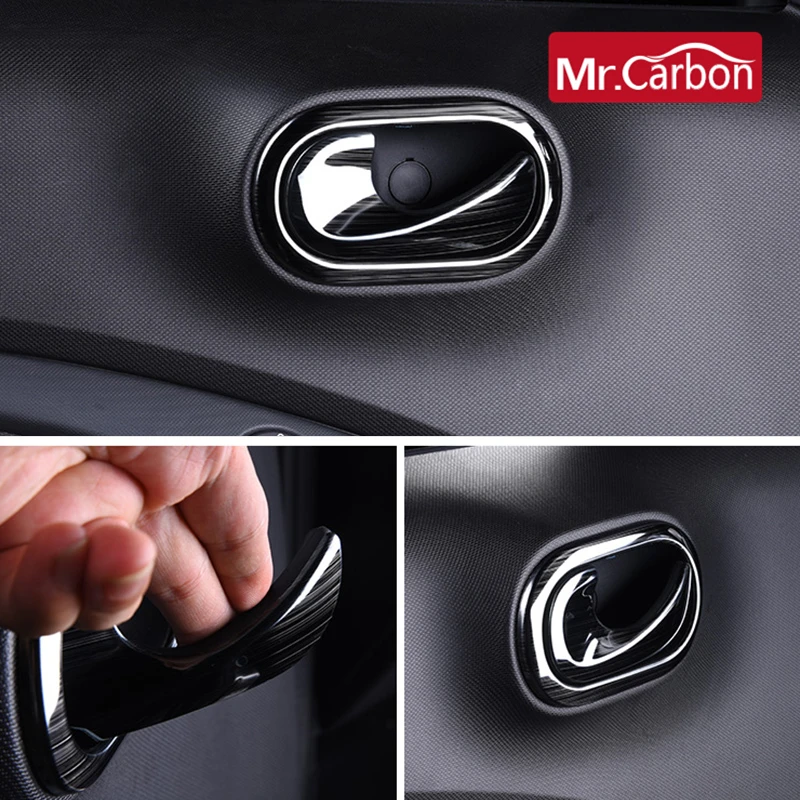 Car Interior Decoration Door Handle Cover Sticker For Mercedes Smart fortwo 453 forfour Car Styling Modification Accessories